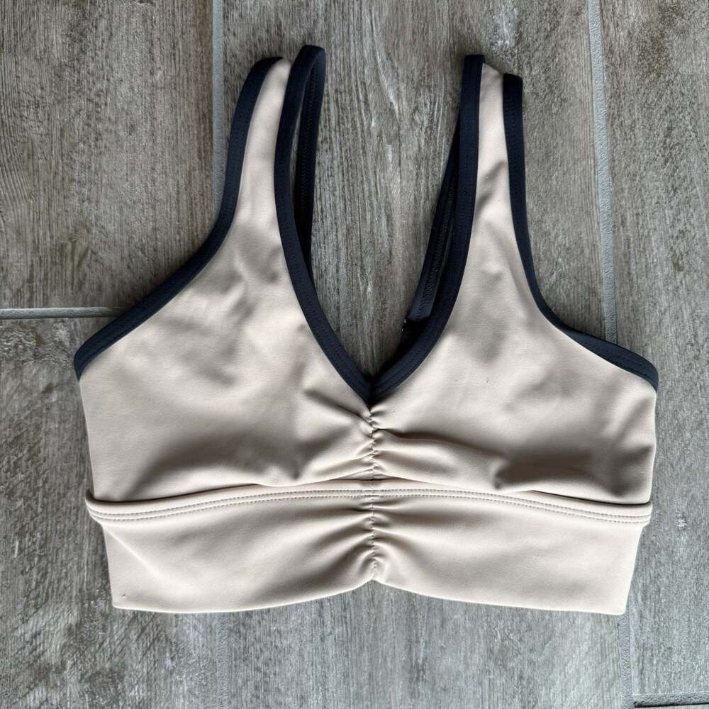 Jo and Jax J+J Girl's Dancewear Top - Size Youth Large White Tan And Black
